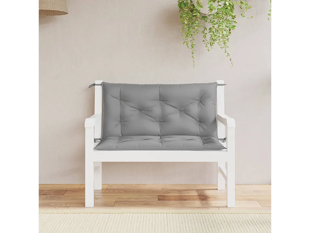 Coussins de banc de jardin 2 pièces gris 100x50x7 cm tissu Oxford