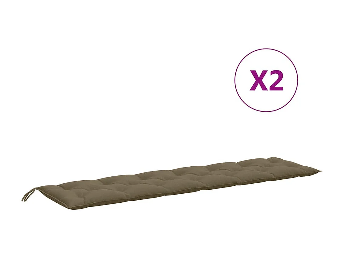 Almofadões banco jardim 2peças 200x50x7cm mesclado tecido