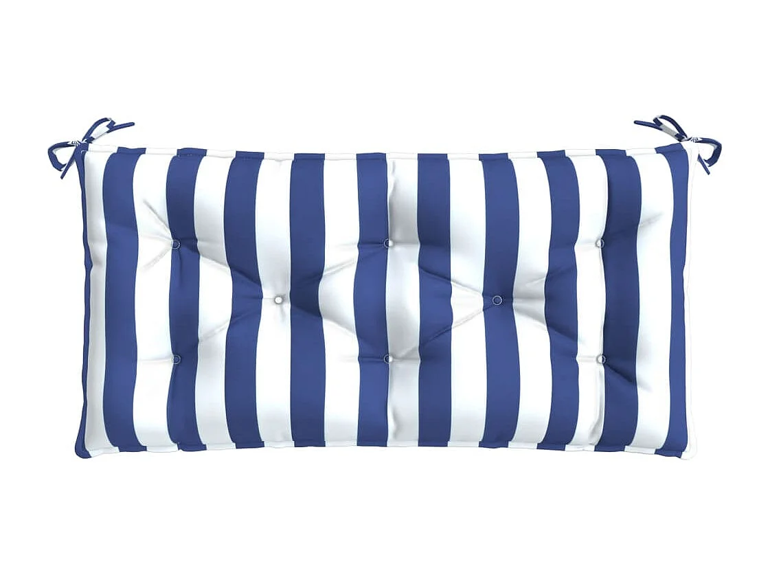 Coussins de banc de jardin lot de 2 rayures bleues et blanches