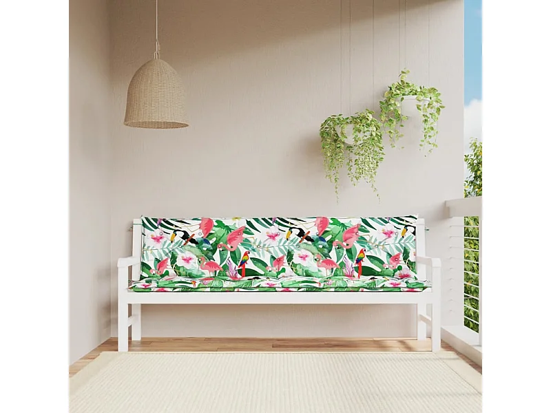 Coussins de banc de jardin lot de 2 multicolore 200x50x7 cm