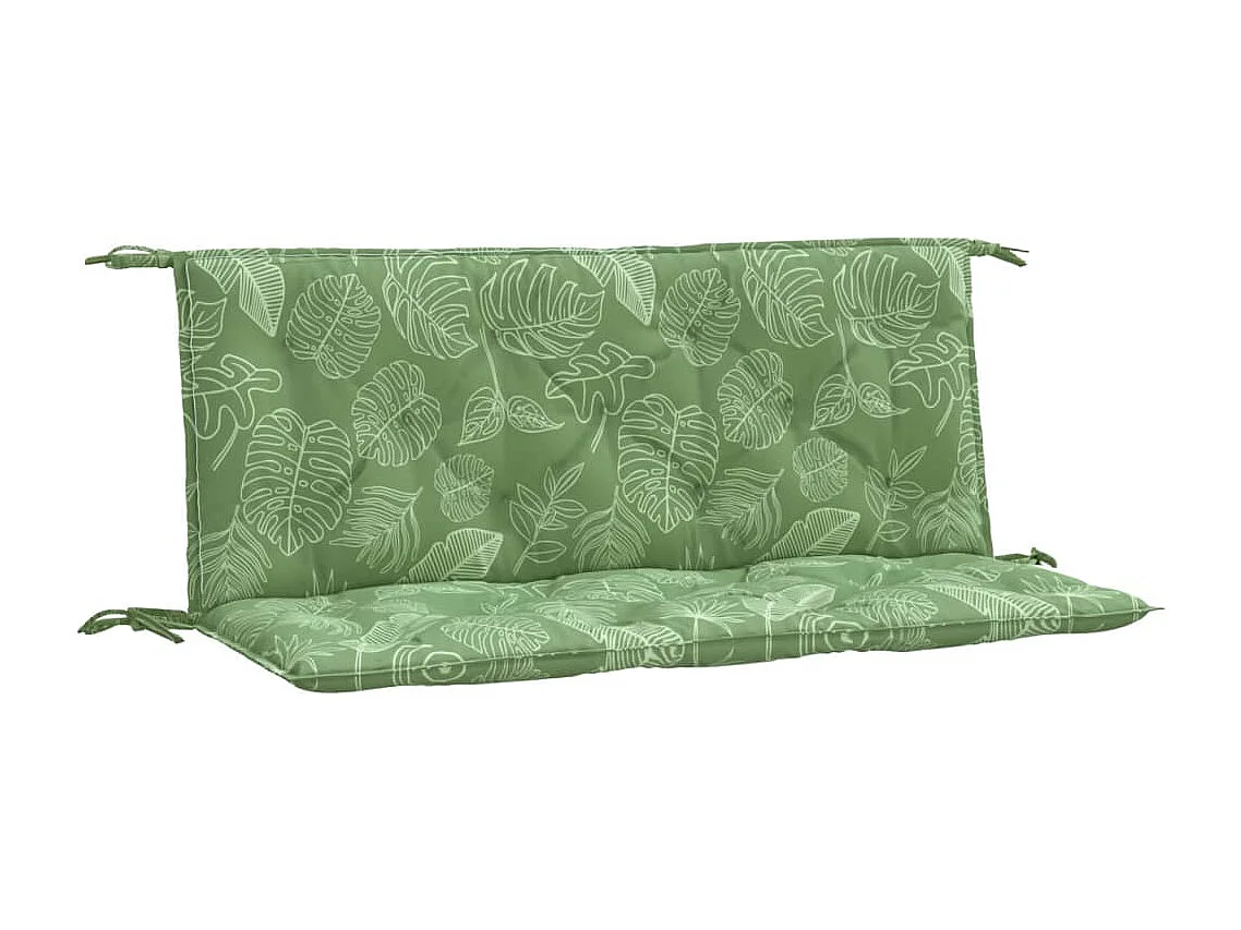 Almofadões banco jardim 2 peças 120x50x7 cm tecido padrão folhas