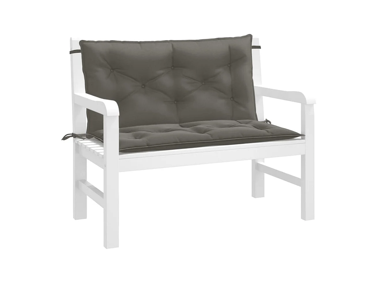 Coussins de banc de jardin lot de 2 gris foncé mélangé tissu