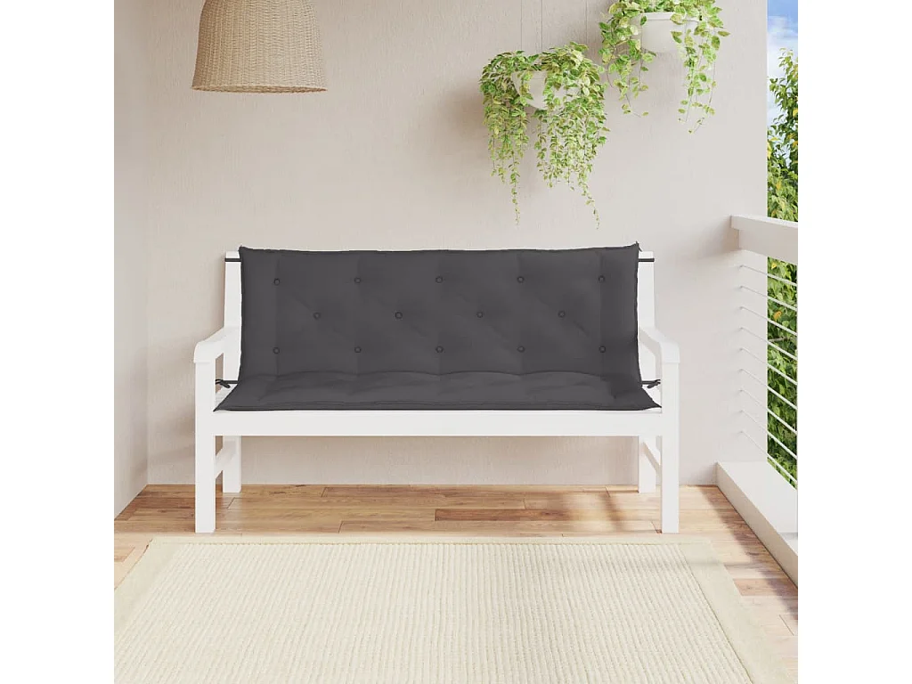 Coussins de banc de jardin 2 pièces anthracite tissu Oxford