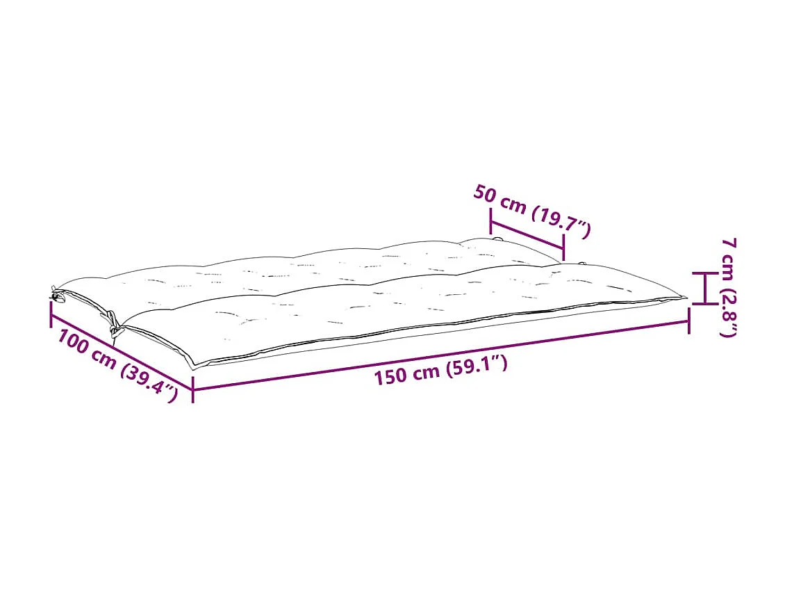 Coussins de banc de jardin 2 pièces anthracite tissu Oxford