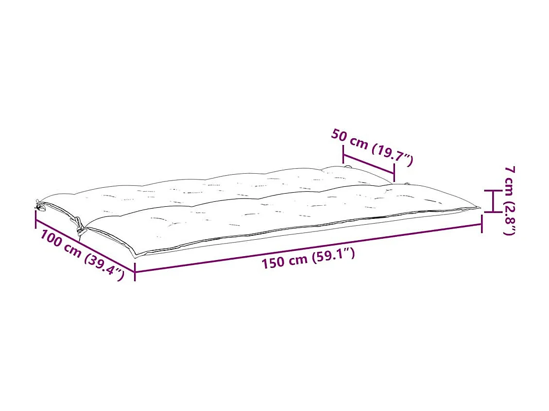 Coussins de banc de jardin 2 pièces anthracite tissu Oxford