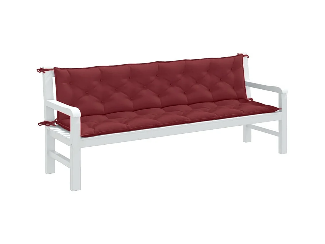 Coussins de banc de jardin lot de 2 rouge bordeaux mélangé