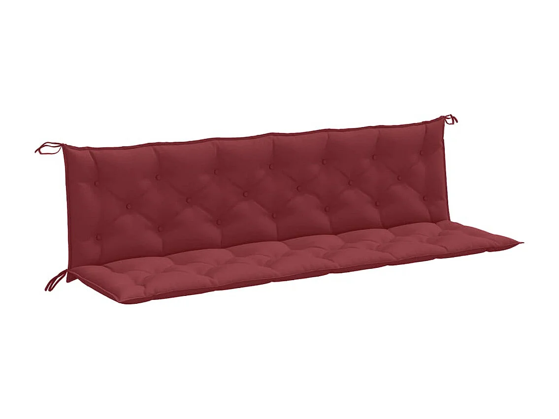 Tuinbankkussens 2 st 200x50x7 cm stof gemêleerd wijnrood