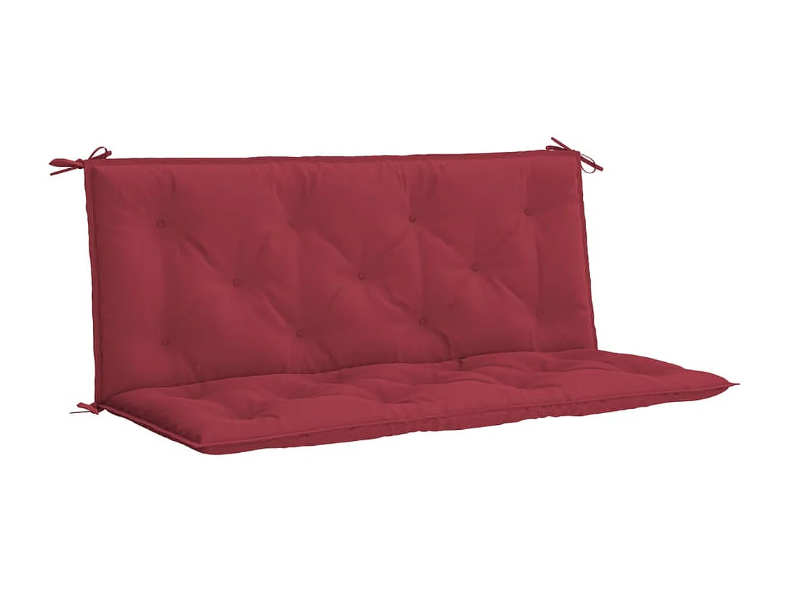 Cojines de banco de jardín 2 unidades rojo tinto 120x50x7 cm