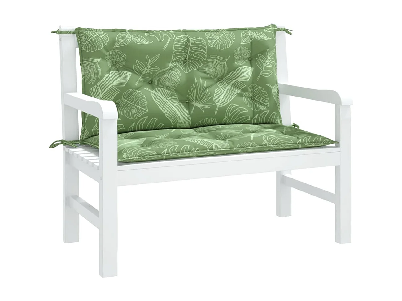 Coussins de banc de jardin lot de 2 motif de feuilles