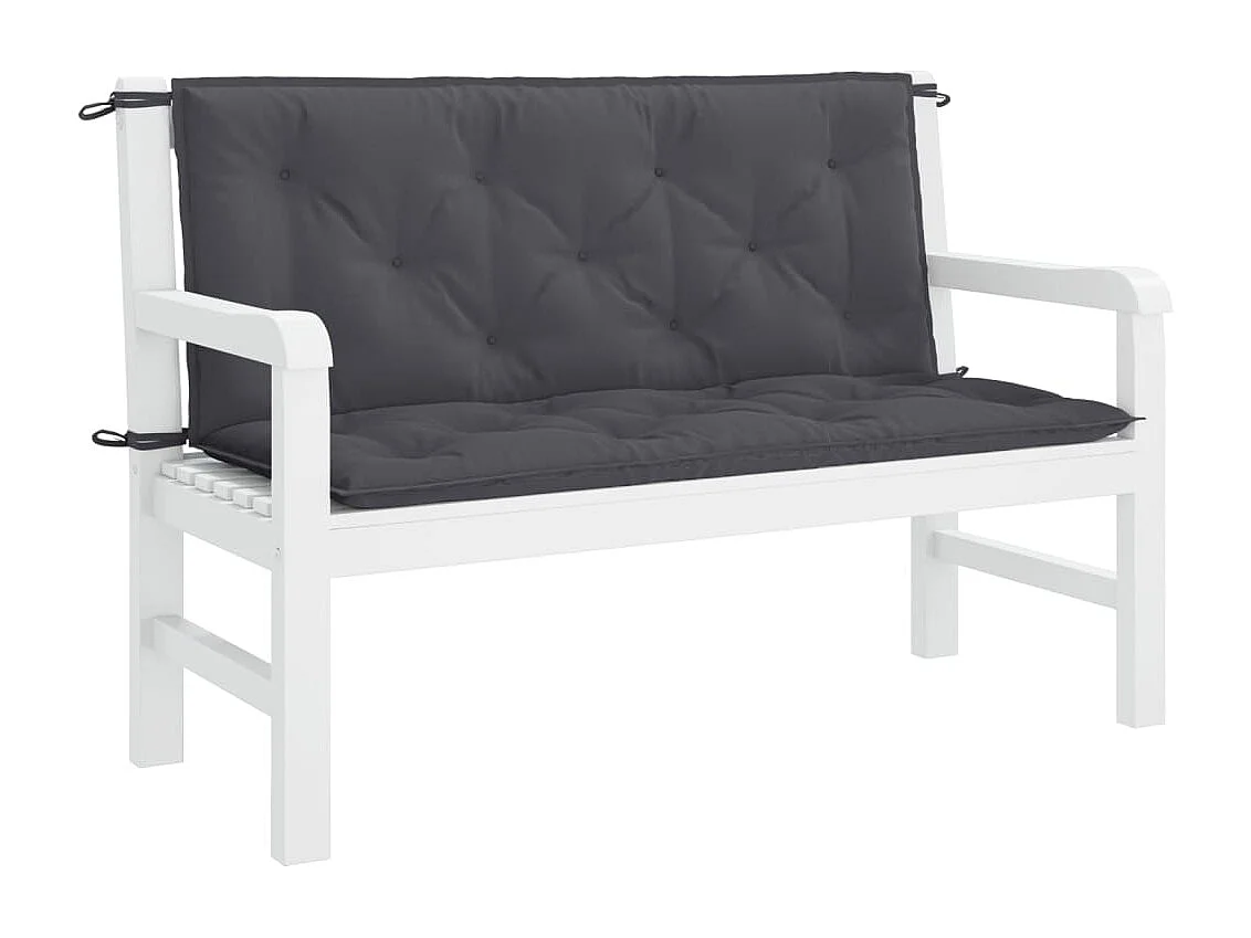 Coussins de banc de jardin 2 pièces anthracite tissu Oxford