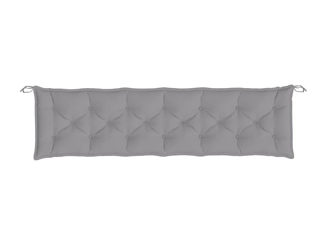 Coussins de banc de jardin 2 pièces gris 200x50x7 cm tissu Oxford