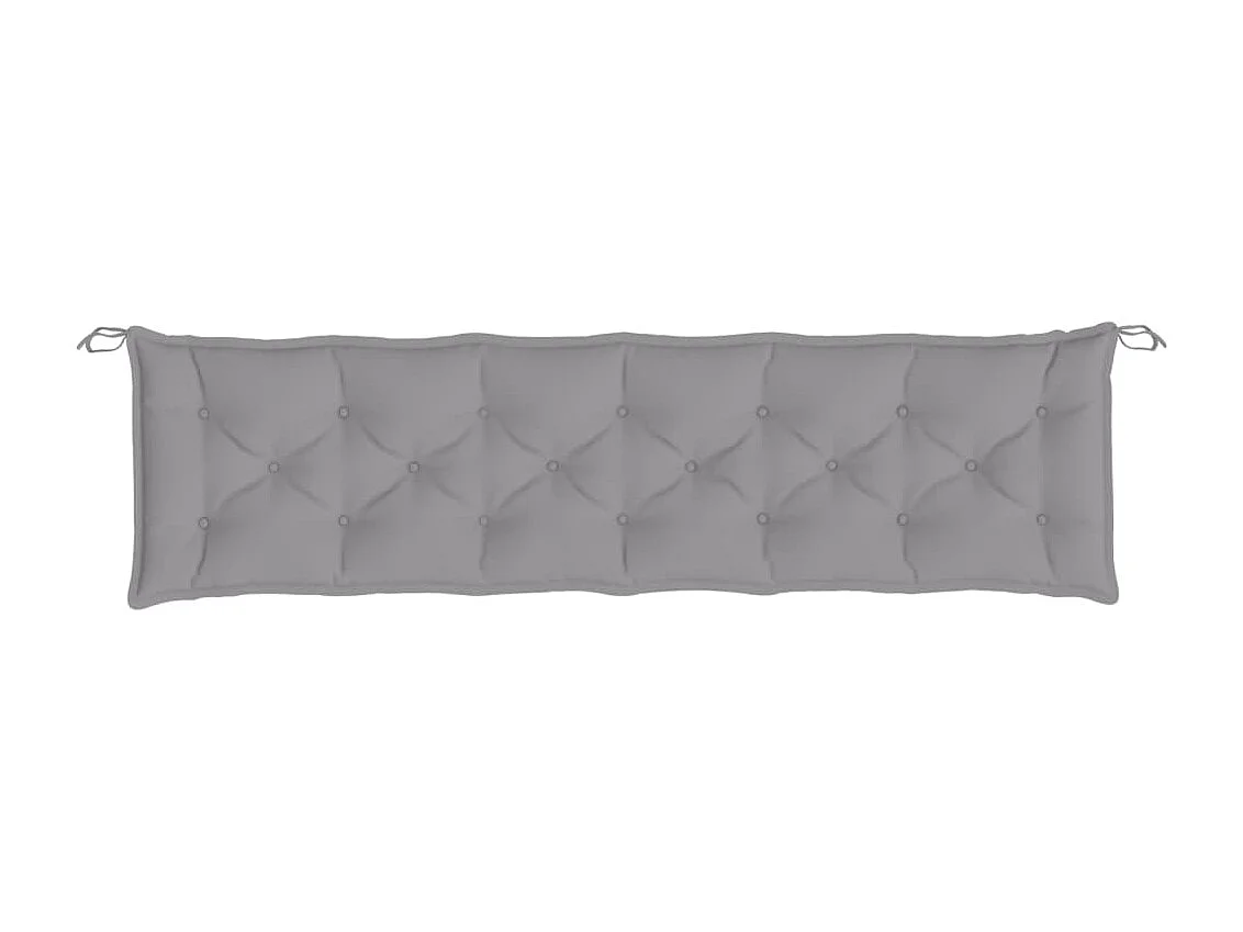 Coussins de banc de jardin 2 pièces gris 200x50x7 cm tissu Oxford