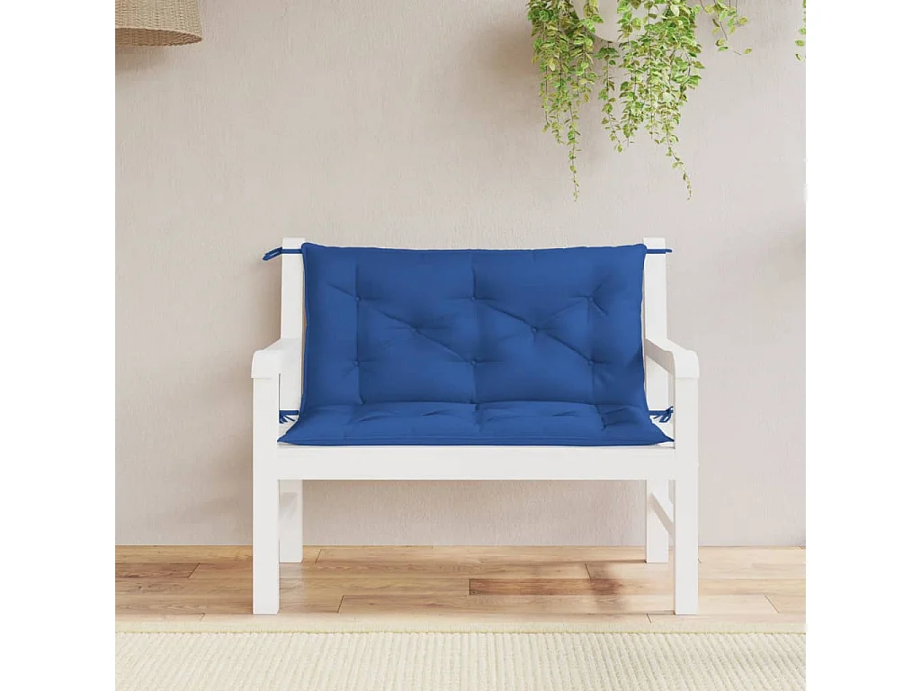 Coussins de banc de jardin 2 pièces bleu 100x50x7 cm tissu Oxford
