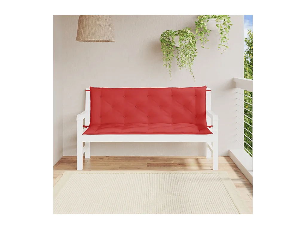 Coussins de banc de jardin 2 pièces rouge 150x50x7 cm tissu Oxford