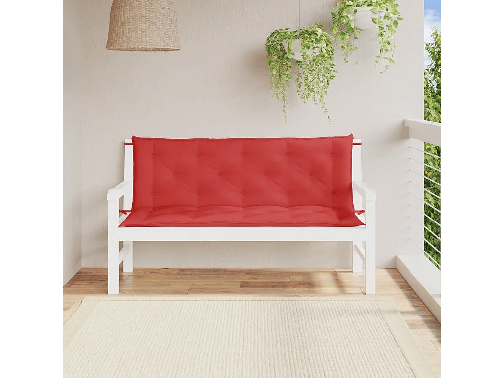 Coussins de banc de jardin 2 pièces rouge 150x50x7 cm tissu Oxford