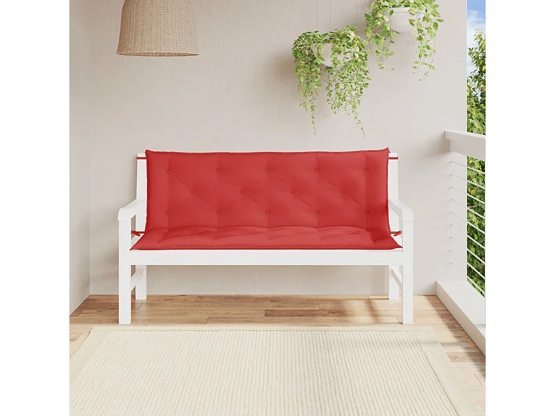Coussins de banc de jardin 2 pièces rouge 150x50x7 cm tissu Oxford