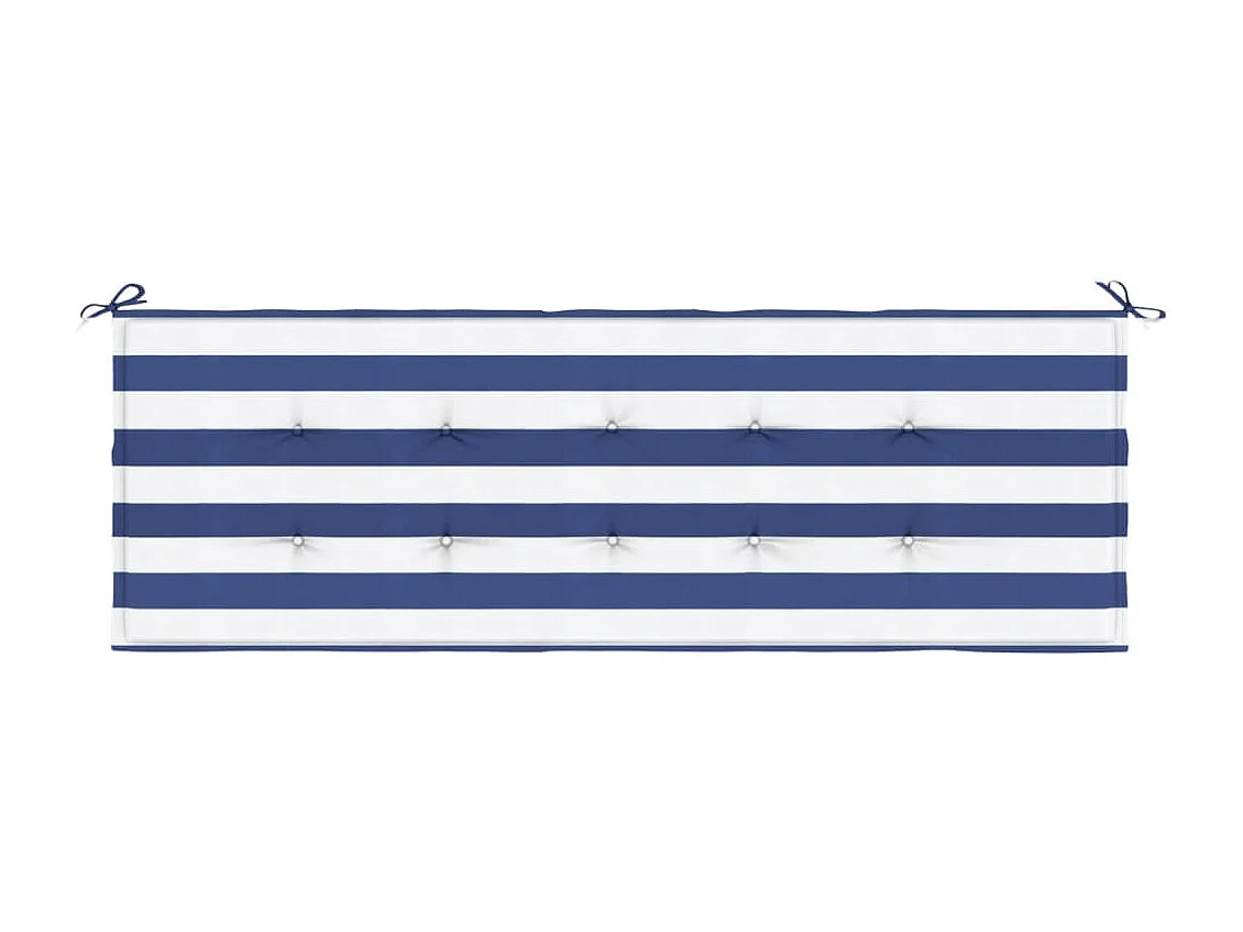 Cojín banco jardín tela Oxford a rayas azul y blanco 150x50x3cm