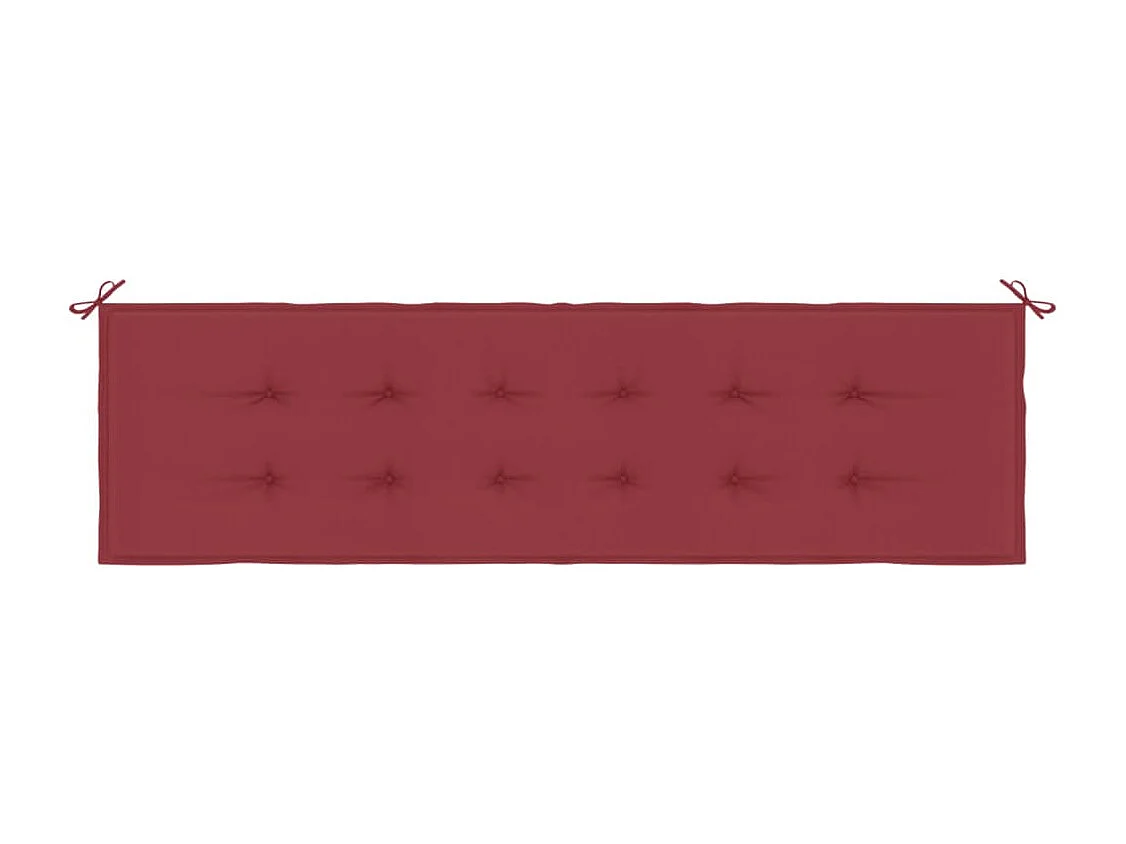 Coussin de banc de jardin rouge bordeaux 180x50x3 cm