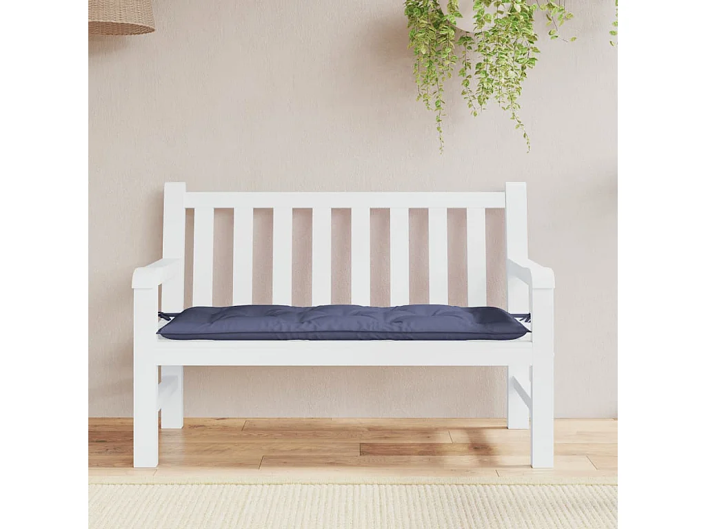 Cojín para banco de jardín tela Oxford azul marino 120x50x7 cm