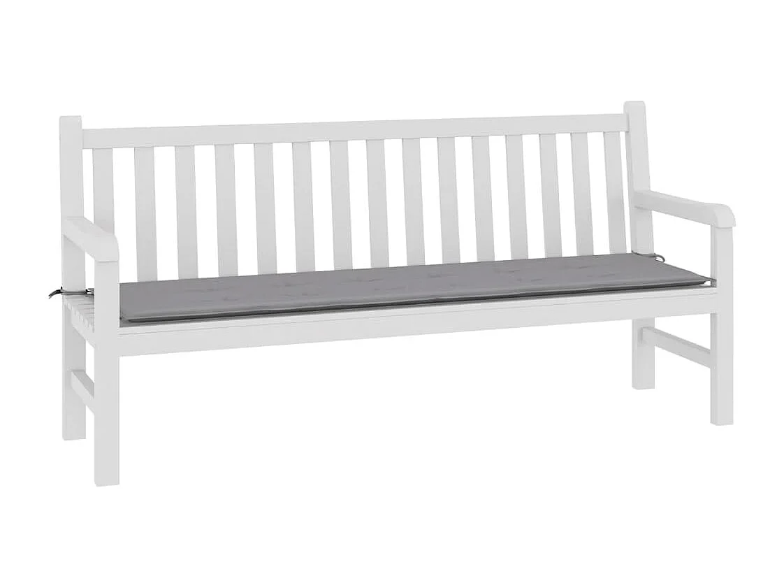 Cojín de banco de jardín tela Oxford gris 180x50x3 cm