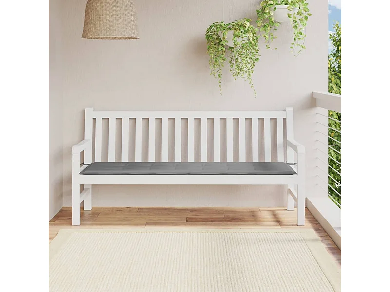 Almofadão para banco jardim 180x50x3 cm tecido oxford cinza