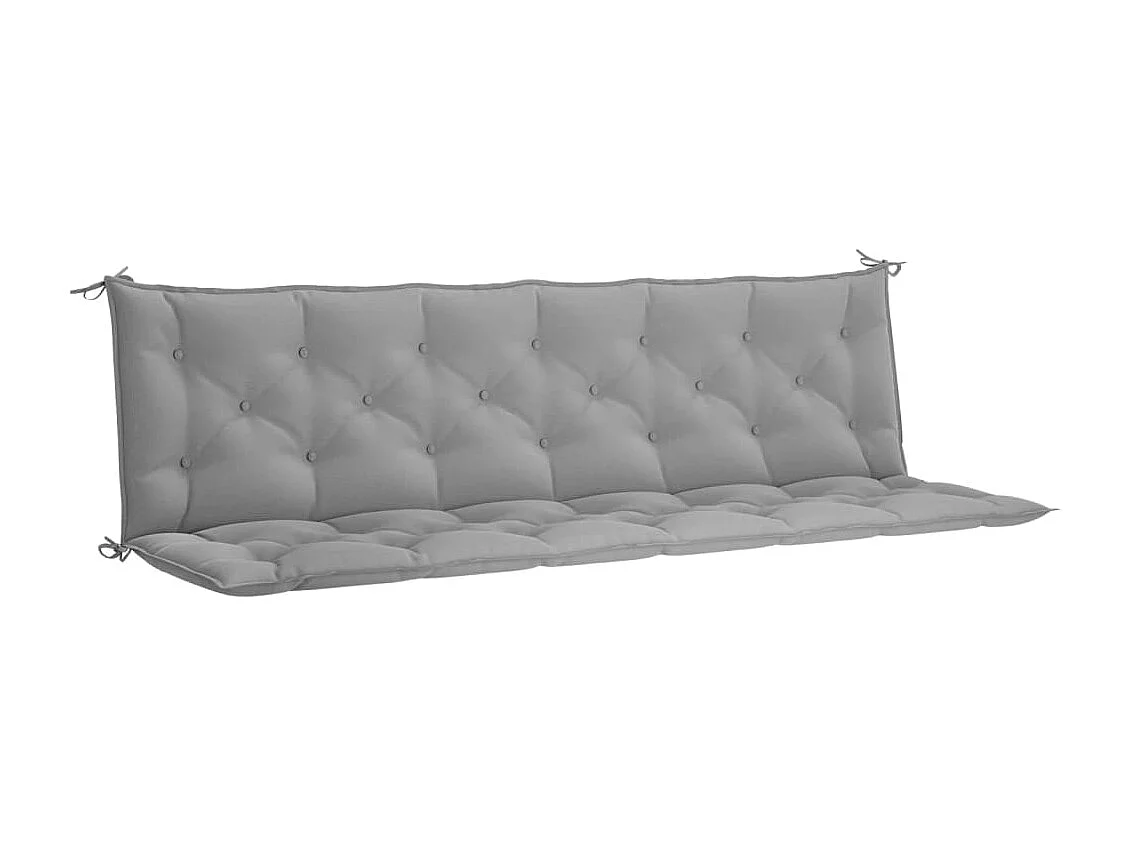 Coussins de banc de jardin 2 pièces gris 200x50x7 cm tissu Oxford