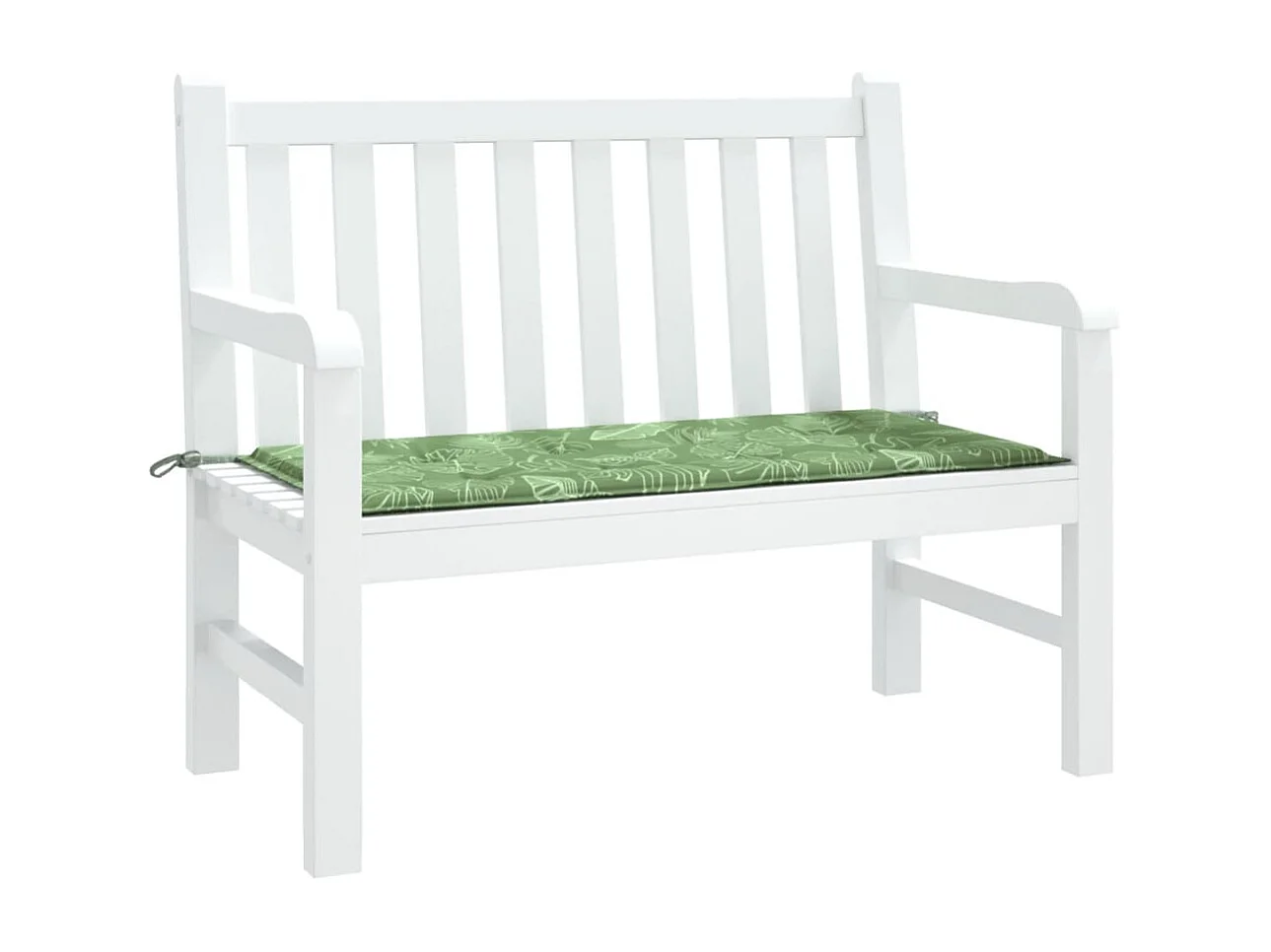 Coussin de banc de jardin motif de feuilles 120x50x3 cm