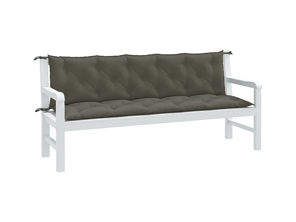 Coussins de banc de jardin lot de 2 gris foncé mélangé tissu