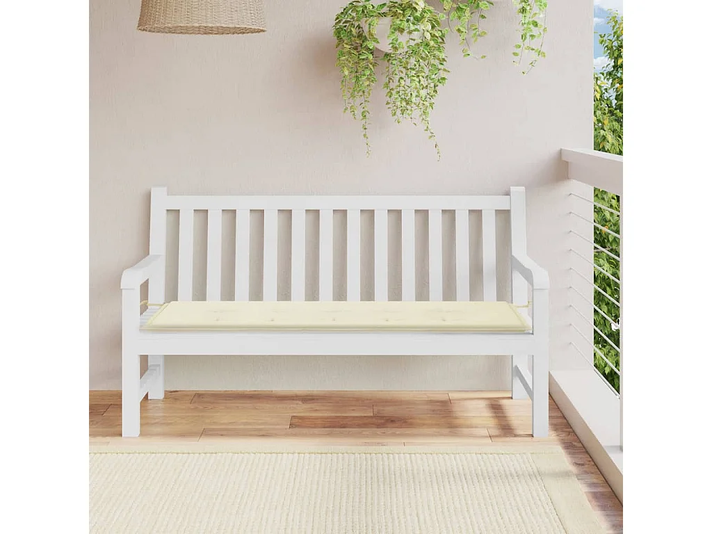 Coussin de banc de jardin crème 150x50x3 cm tissu oxford