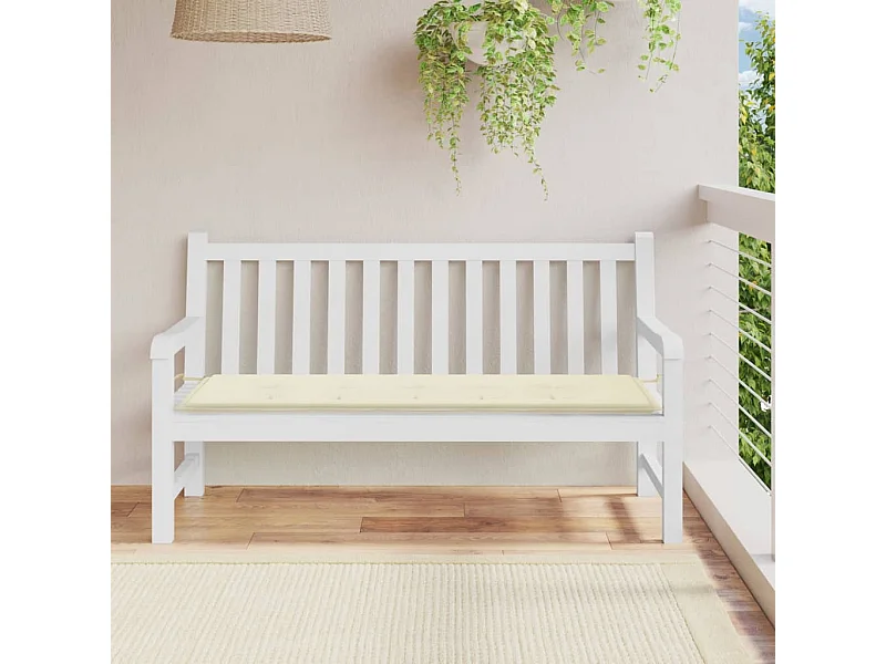 Coussin de banc de jardin crème 150x50x3 cm tissu oxford