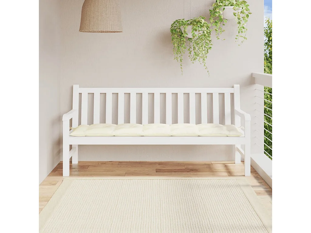 Almofadão para banco de jardim tecido oxford branco nata