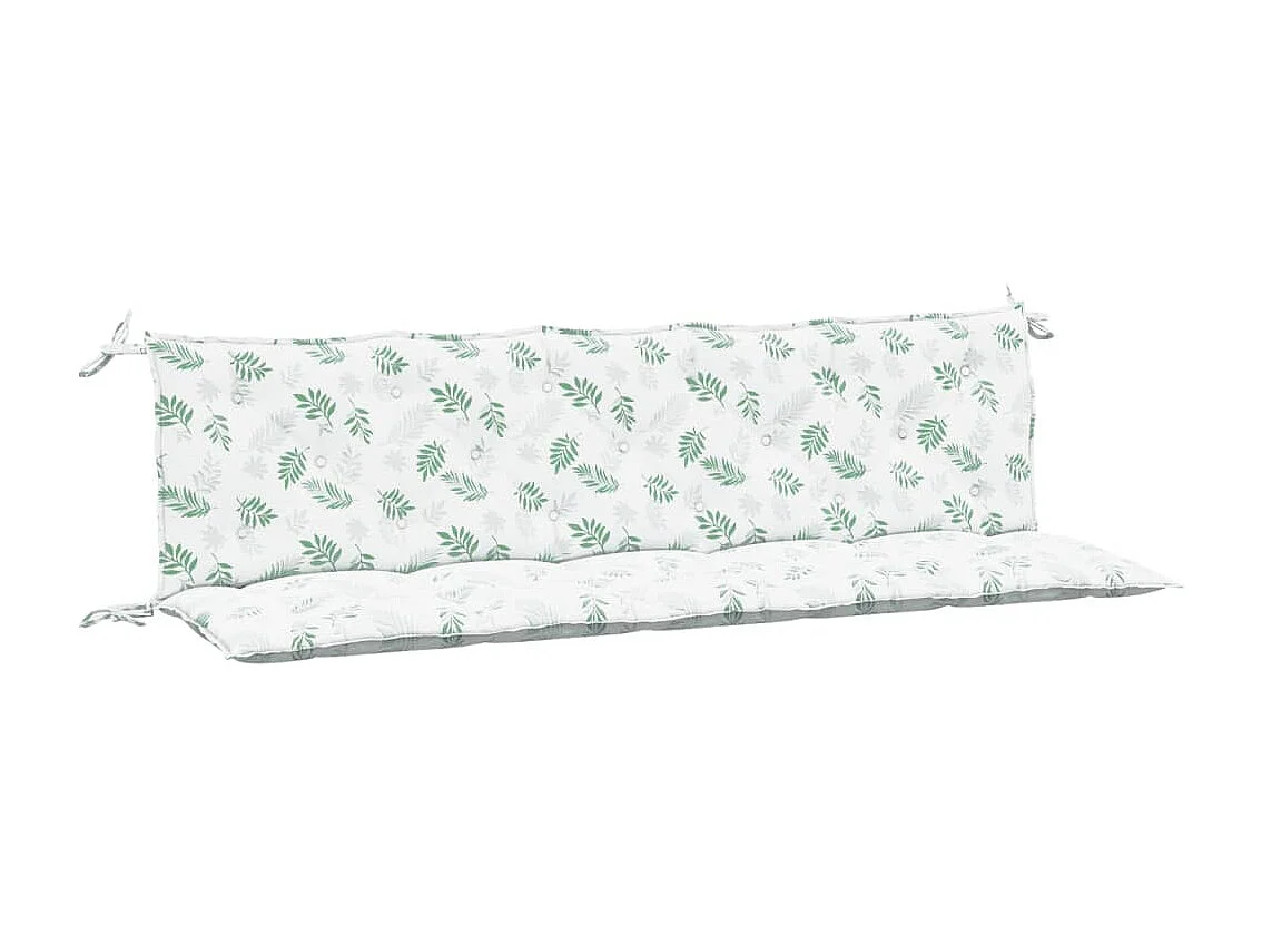 Coussins de banc de jardin 2 pièces motif de feuilles tissu Oxford