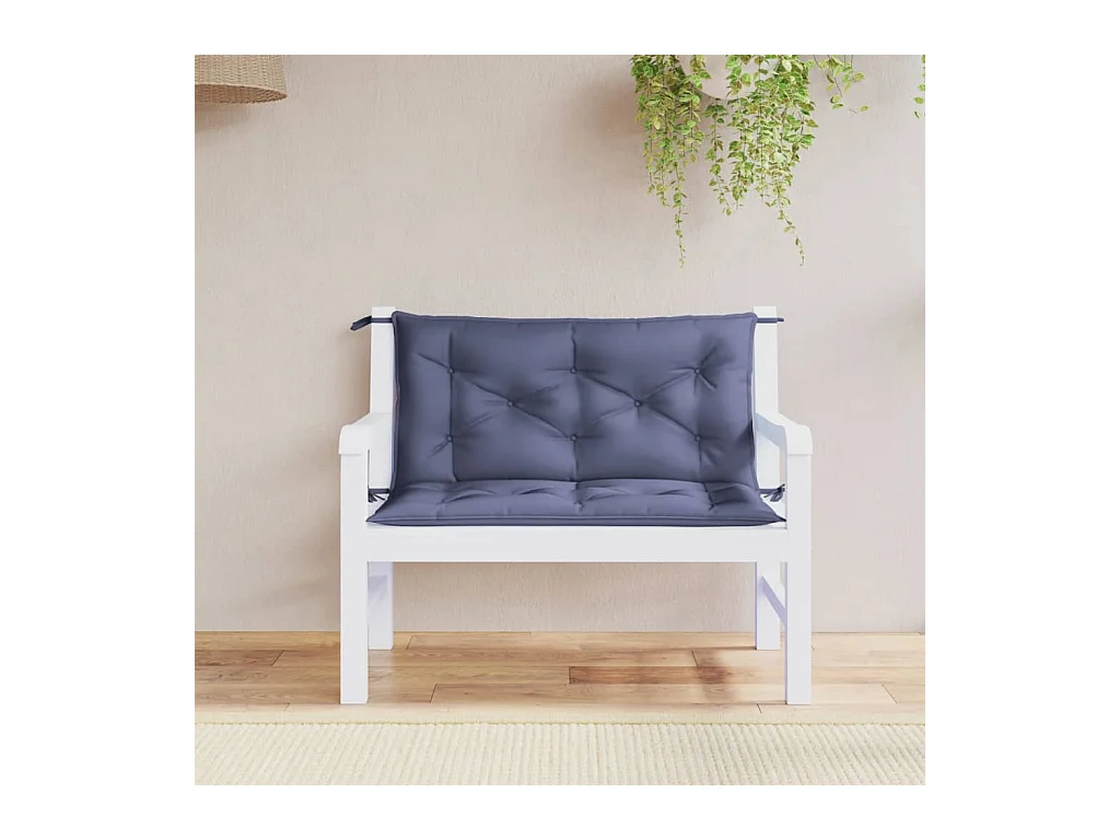 Cojines banco jardín 2 unidades tela Oxford azul marino 100x50x7 cm
