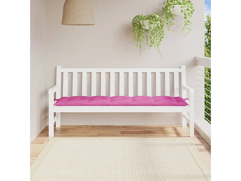 Almofadão para banco de jardim 180x50x7 cm tecido oxford rosa