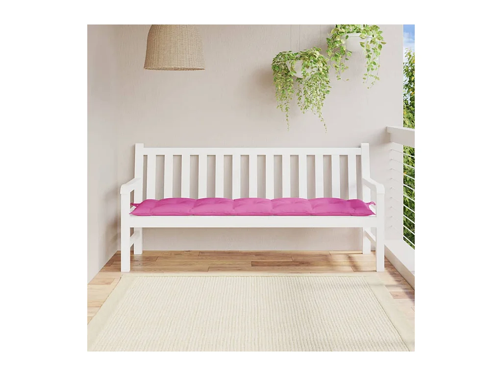 Almofadão para banco de jardim 180x50x7 cm tecido oxford rosa