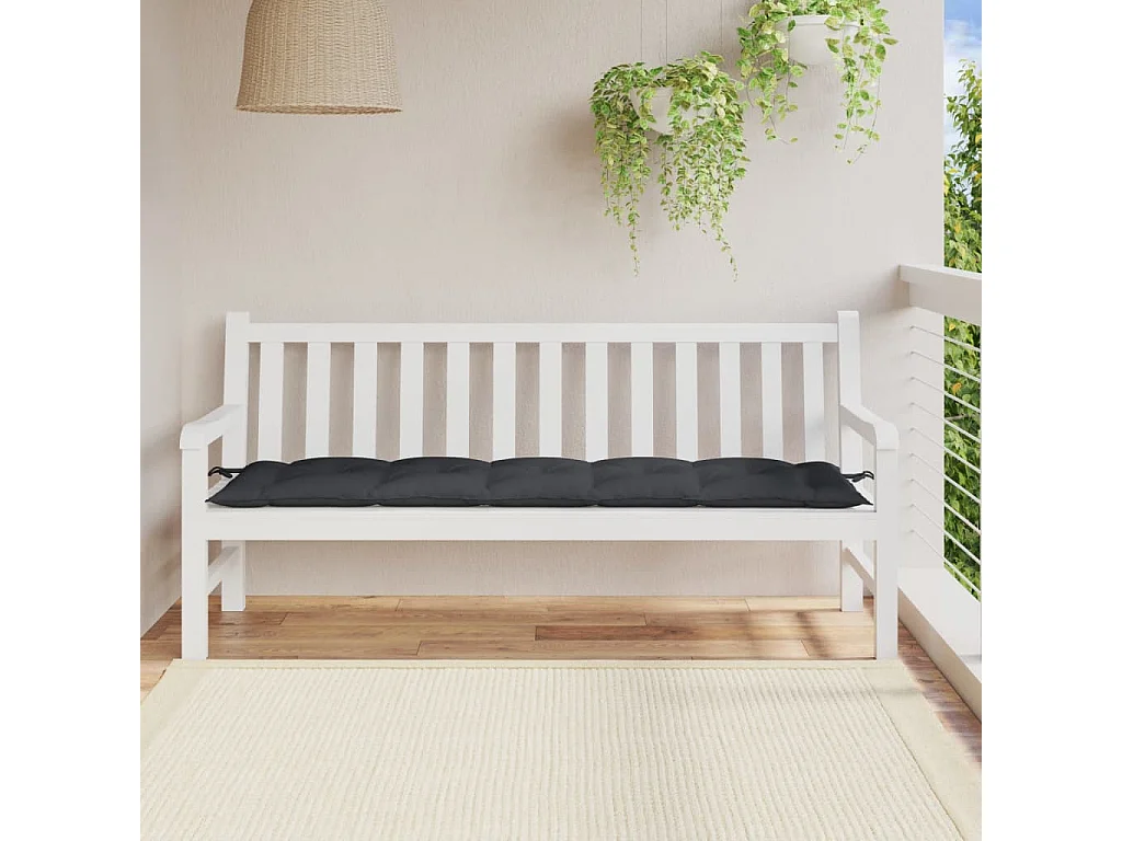 Coussin de banc de jardin anthracite mélangé 180x50x7 cm tissu