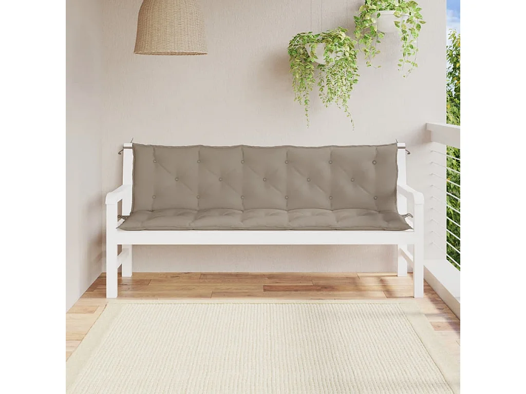 Coussins de banc de jardin 2 pièces taupe 180x50x7 cm tissu Oxford