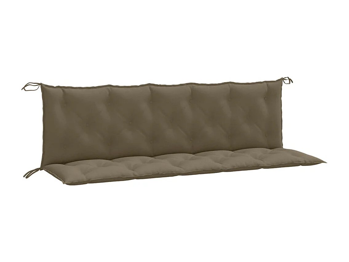 Coussins de banc de jardin lot de 2 taupe mélangé tissu