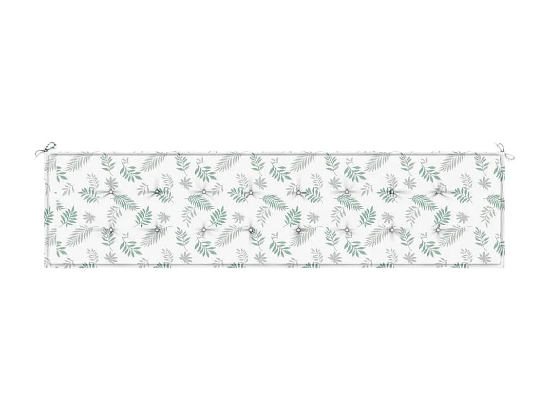 Cojín para banco de jardín tela estampado de hojas 200x50x3 cm