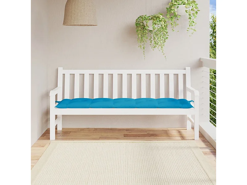 Coussin de banc de jardin bleu clair 180x50x7 cm tissu oxford