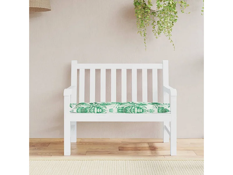 Cojín banco de jardín tela Oxford estampado hojas 100x50x7 cm