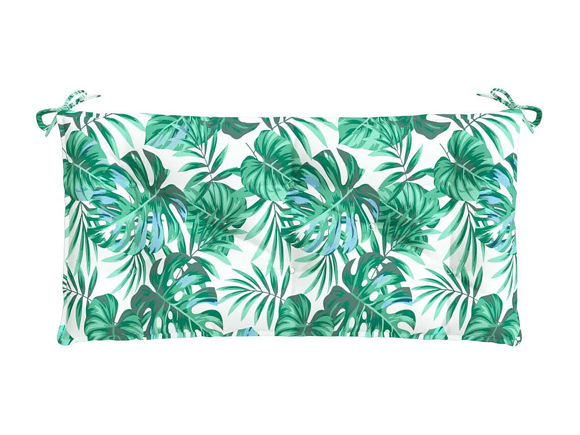 Coussin de banc de jardin motif de feuilles 100x50x7 cm