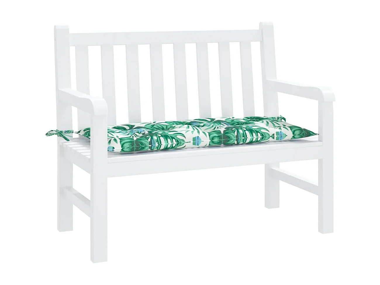 Coussin de banc de jardin motif de feuilles 100x50x7 cm