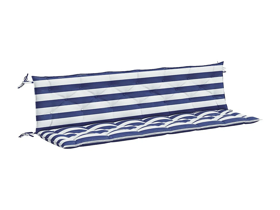 Coussins de banc de jardin lot de 2 rayures bleues et blanches