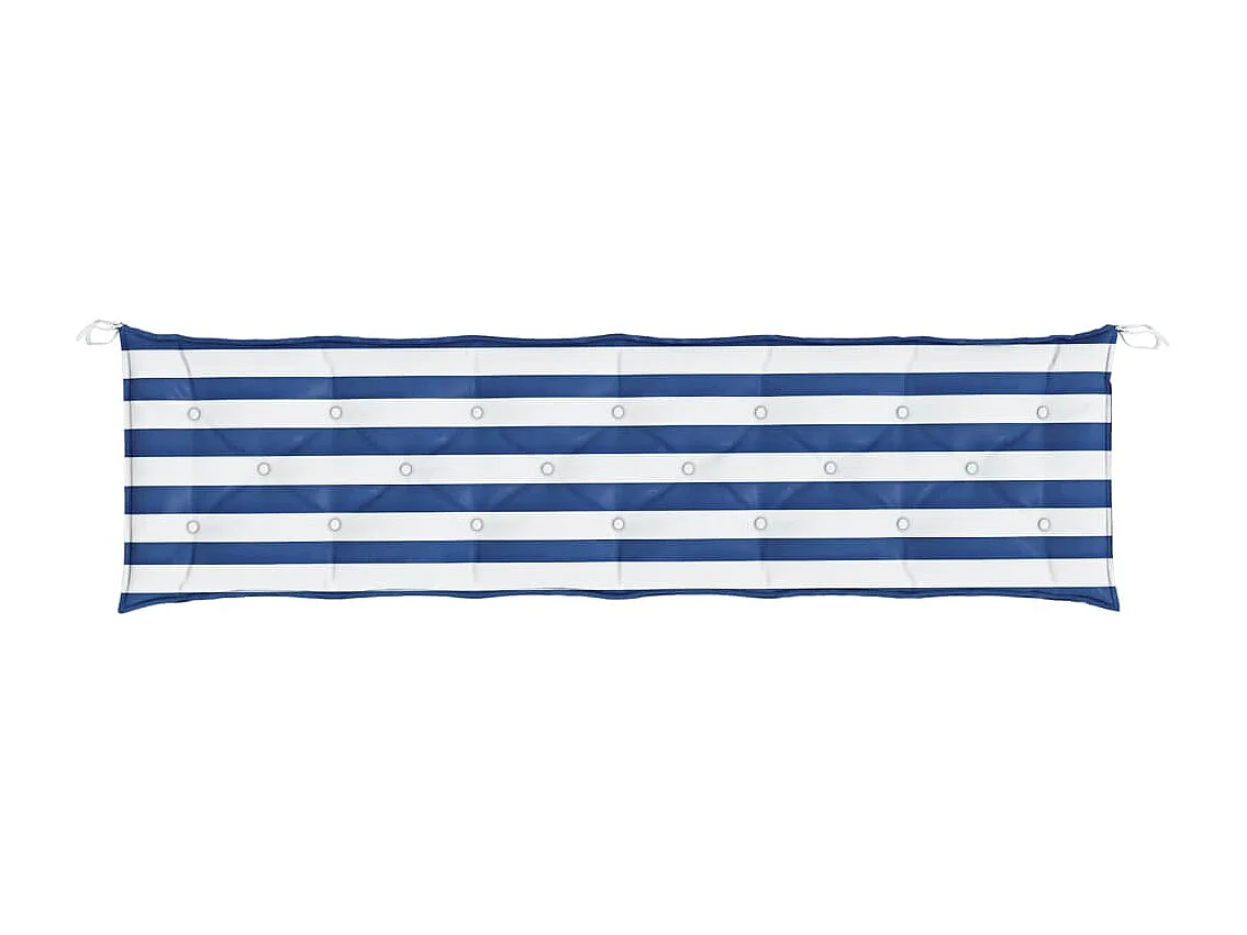 Coussins de banc de jardin lot de 2 rayures bleues et blanches