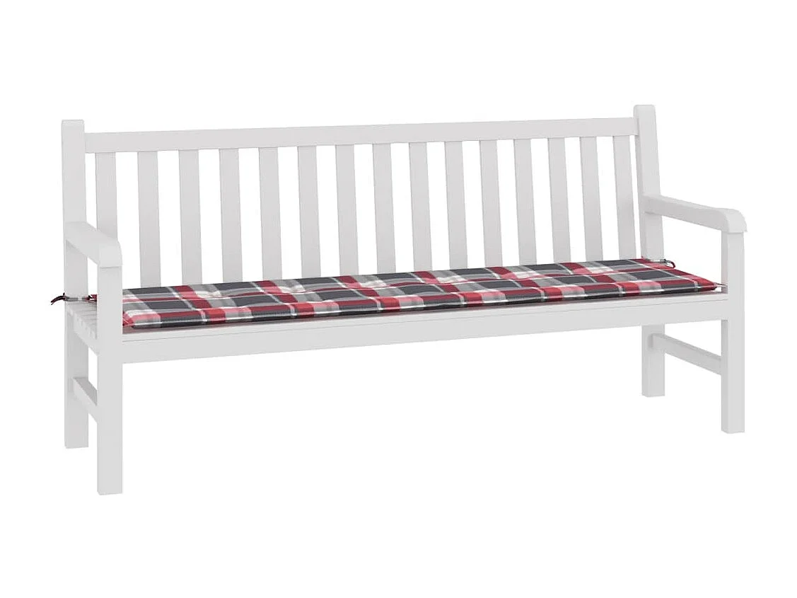 Almofadão para banco de jardim tecido oxford xadrez vermelho