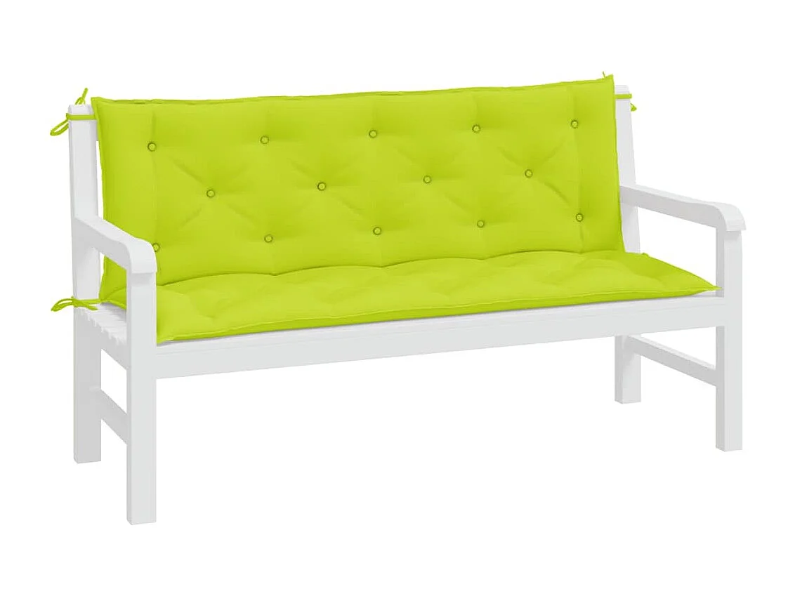 Coussins de banc de jardin 2 pièces vert vif tissu Oxford