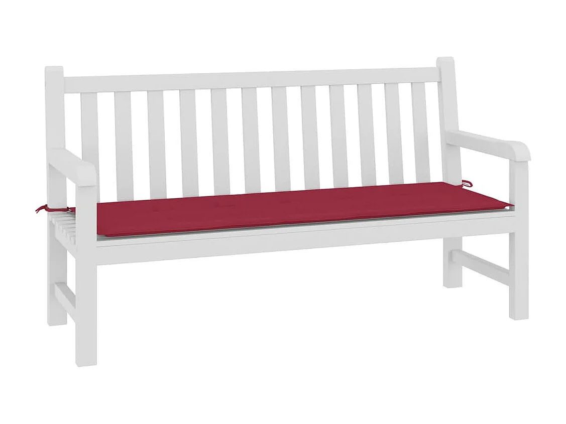 Coussin de banc de jardin rouge bordeaux 150x50x3 cm