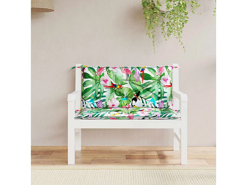 Coussins de banc de jardin lot de 2 multicolore 100x50x7 cm