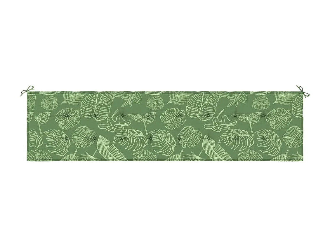 Cojín para banco de jardín tela estampado de hojas 200x50x3 cm